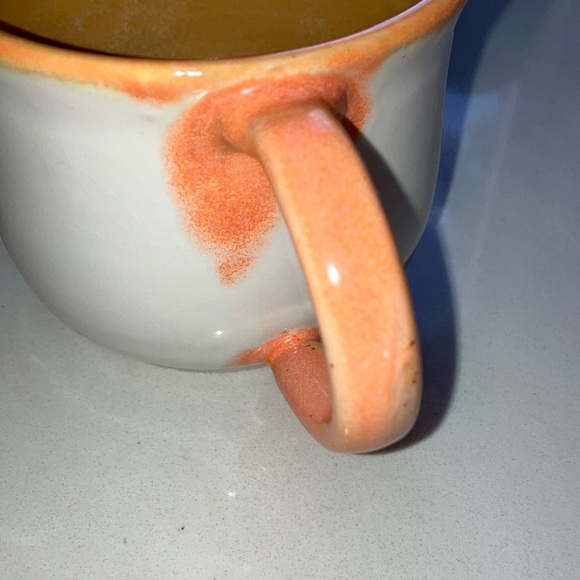 Ceramic clay pottery cup Orange and White Ceramic Mug - Picture 6 of 16